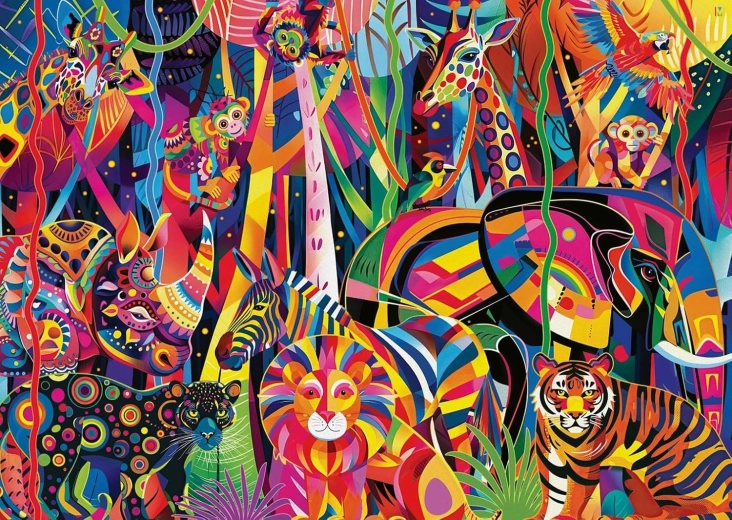 Puzzle Ravensburger Giungla colorata XXL 500 pezzi