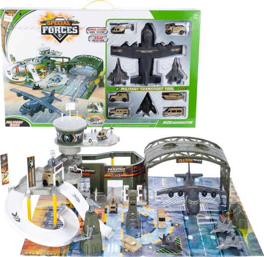 Base militare con aereo – set di gioco a due piani