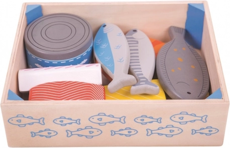Frutti di mare di legno in scatola Bigjigs Toys