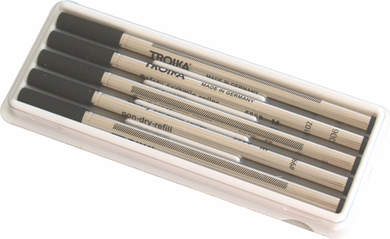 Ricariche nere per penna TROIKA, 5 pz