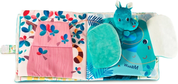 Libricino tessile Lilliputiens rinoceronte Marius cerca il papà