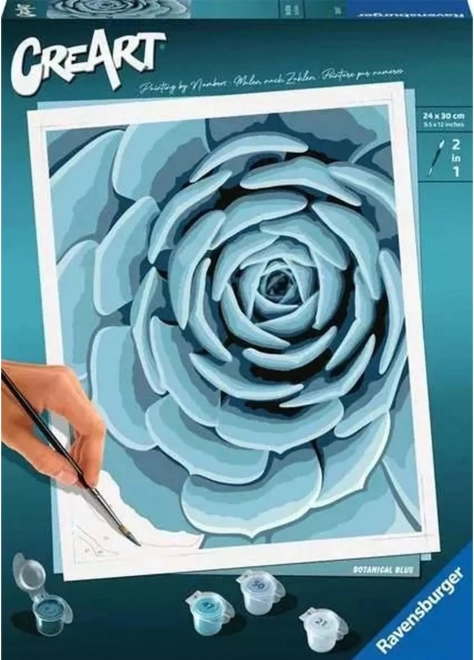 RAVENSBURGER CreArt Botanical Blue – pittura con i numeri 24 × 30 cm