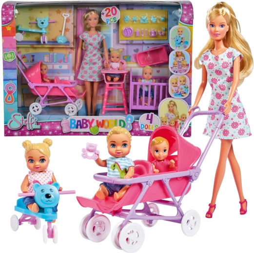 Steffi Love cameretta per bambini – mamma con bebè, passeggino e accessori