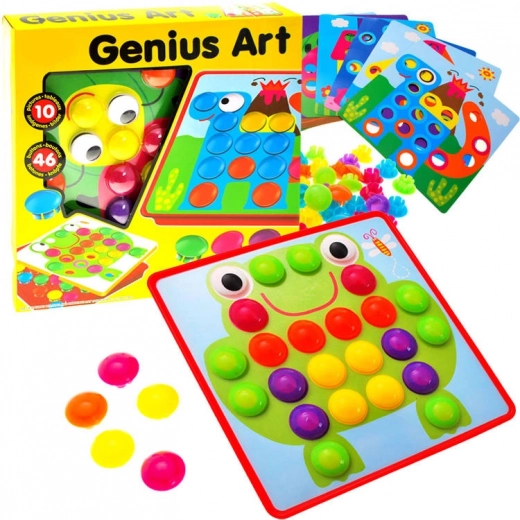 Mosaico creativo con pioli colorati per bambini