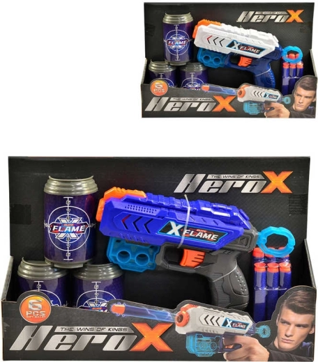 Pistola in schiuma Hero-X con dardi a ventosa e bersagli