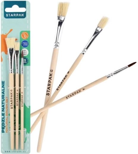 Set di pennelli naturali 3 pz