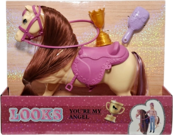Accessori per bambola: cavallo con accessori - 1 pezzo