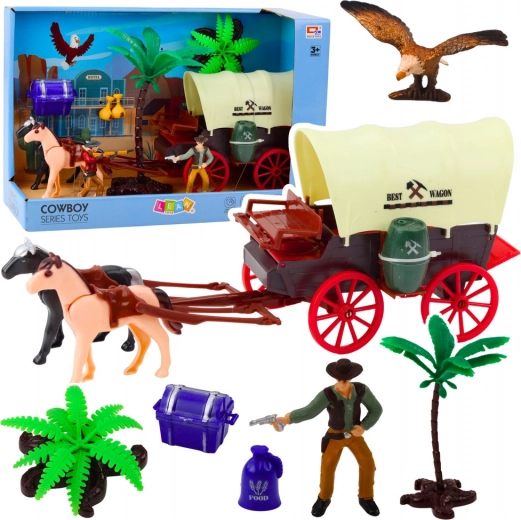Set da cowboy con carrozza western e figurine