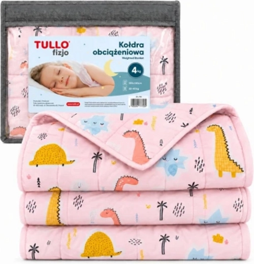 Coperta sensomotoria zavorrata per bambini Tullo 4 kg rosa - 1 pezzo