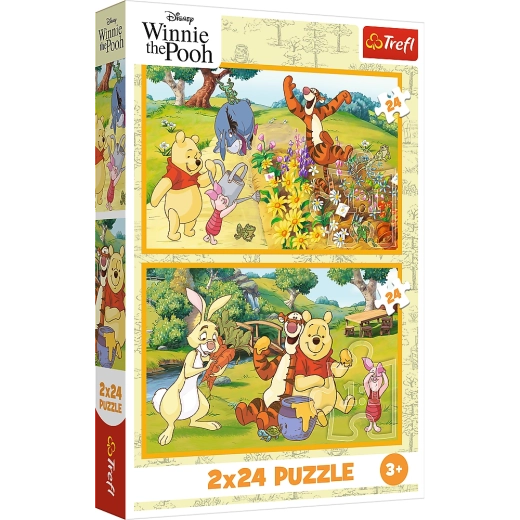 Puzzle 2x24 Disney Winnie the Pooh - Una giornata in giardino