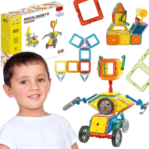 Costruzioni magnetiche Woopie veicoli 3D STEAM, 80 pezzi
