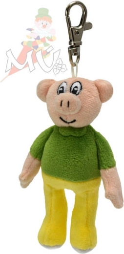 Portachiavi peluche Čtyřlístek Bobík con moschettone, 12 cm