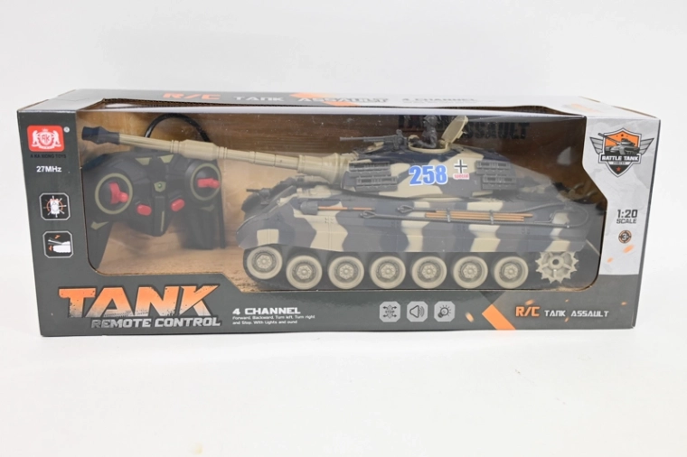 Carro armato radiocomandato Tank Assault in scala 1:20 – Mimetico – a batterie