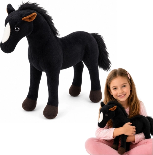 Cavallo di peluche nero 40 × 37 cm