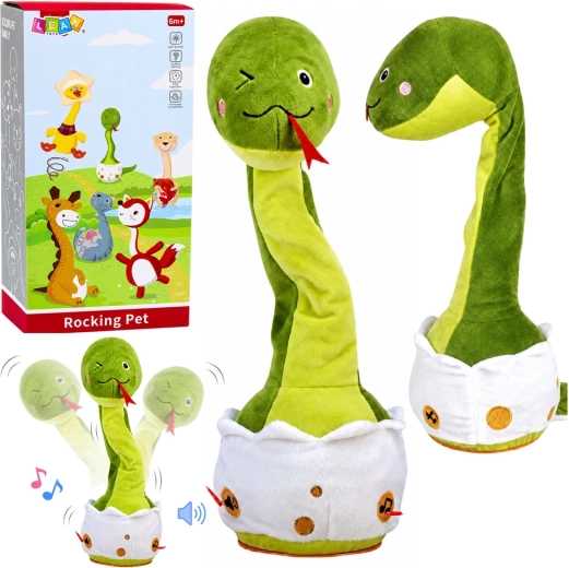 Serpente danzante di peluche – giocattolo musicale interattivo con suoni (verde)