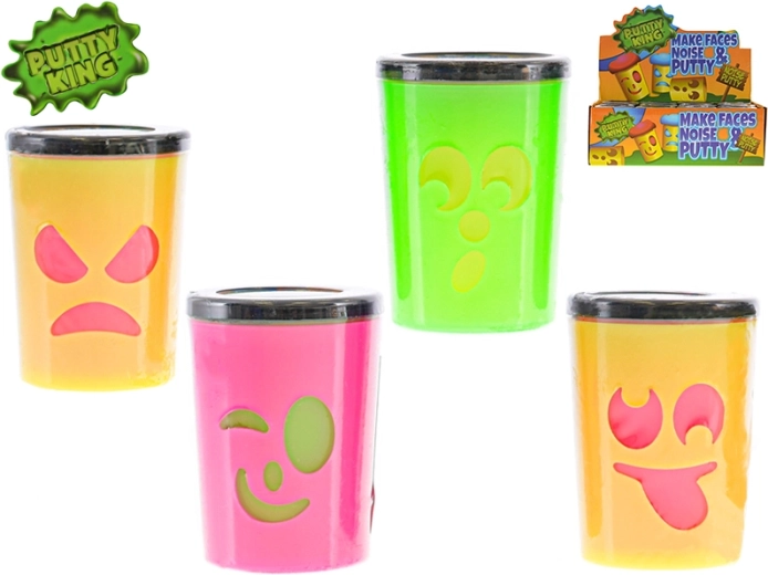 Slime Putty King con faccina – pasta puzzetta in barattolo