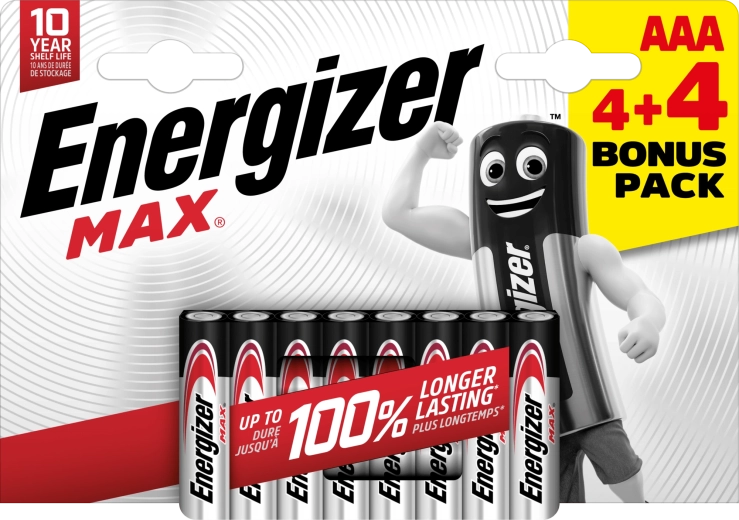 Energizer Max AAA batterie alcaline 8 pz (4+4)