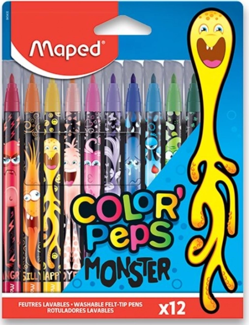Pennarelli MAPED Color'Peps Monster, set da 12 colori