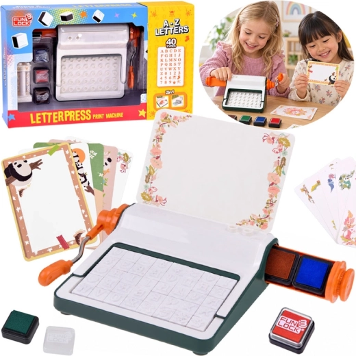 Fun Lock 2v1 macchina per stampa e punzonatura con timbri per imparare le lettere