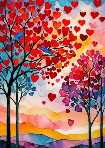 ENJOY puzzle uccelli blu innamorati 1000 pezzi