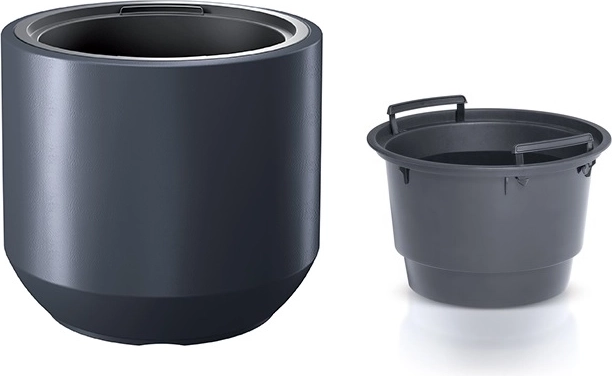 vaso con inserto 39 cm antracite