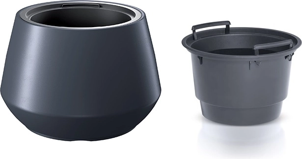 Vaso con inserto 43,6 cm antracite