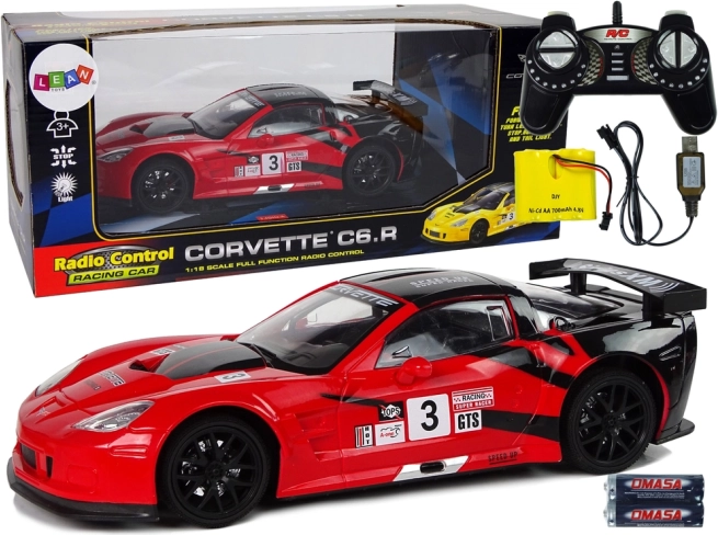 Auto da corsa R/C 1:18 Corvette C6.R giallo