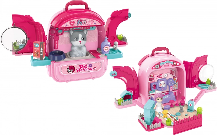 Ospedale per animali domestici nello zaino per gatti