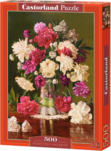 Puzzle 500 pezzi Bellissime peonie in vaso