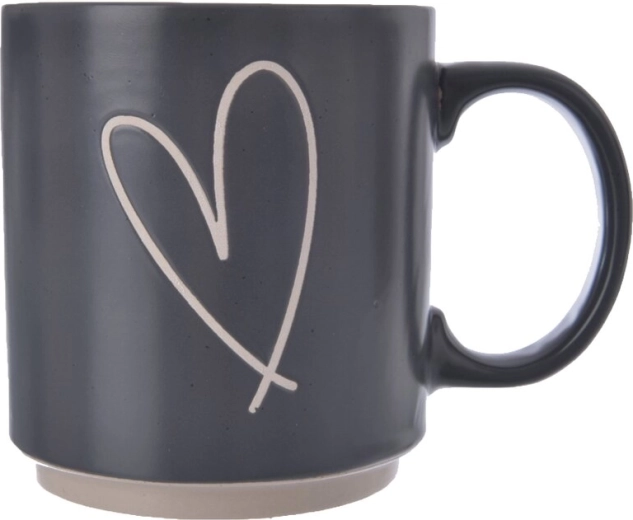 Tazza in ceramica con cuore nera 400 ml