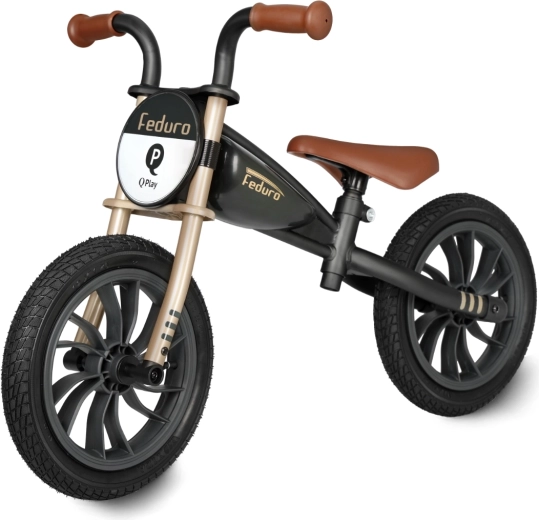 Bici senza pedali QPLAY Feduro black/golden pro bambini 3–6 anni