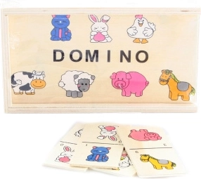 Domino in legno con animaletti