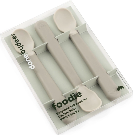 Done by Deer cucchiaini per bambini Easy-grip Foodie color sabbia 3 pz