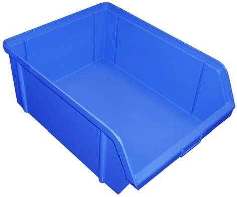 Cassetta portaoggetti inclinata 150 × 100 × 70 mm, plastica, blu