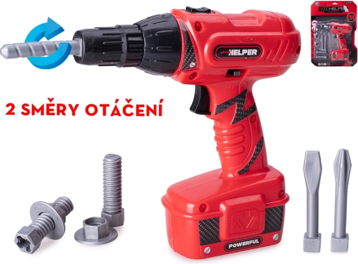 Trapano giocattolo a batteria 18 cm con rotazione bidirezionale e suoni