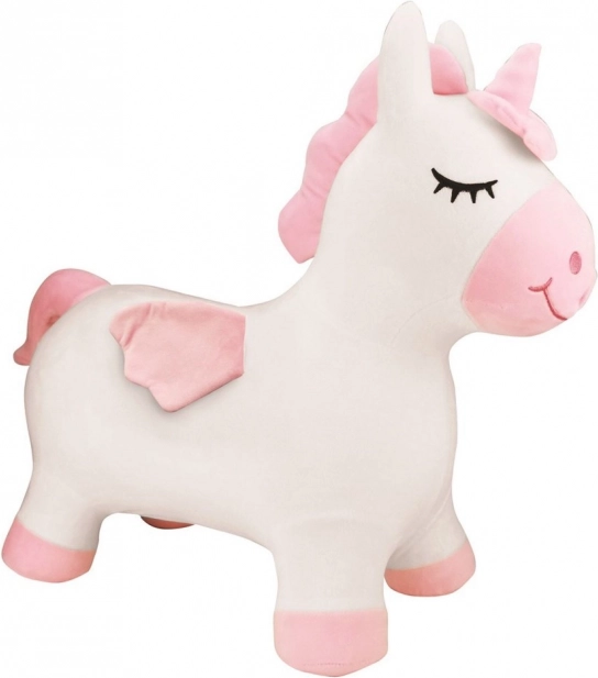 Unicorno saltellante gonfiabile in peluche