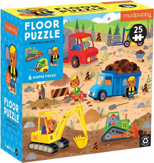 Puzzle da pavimento veicoli da cantiere 25 pezzi Mudpuppy