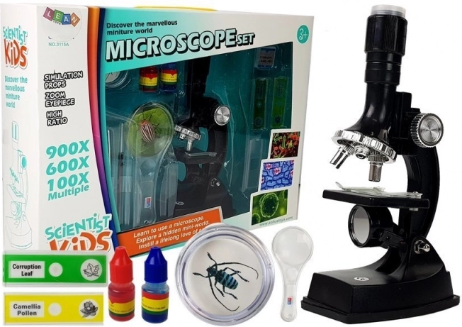 Microscopio educativo per bambini per giovani scienziati 900x 600x 100x