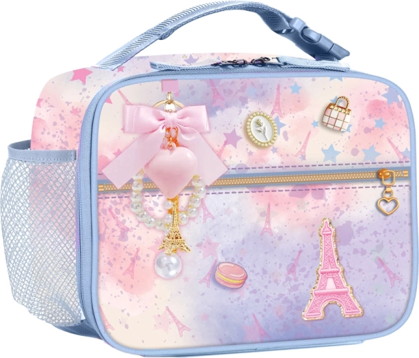 Borsa termica per pranzo per bambini con portachiavi Parigi Stellata