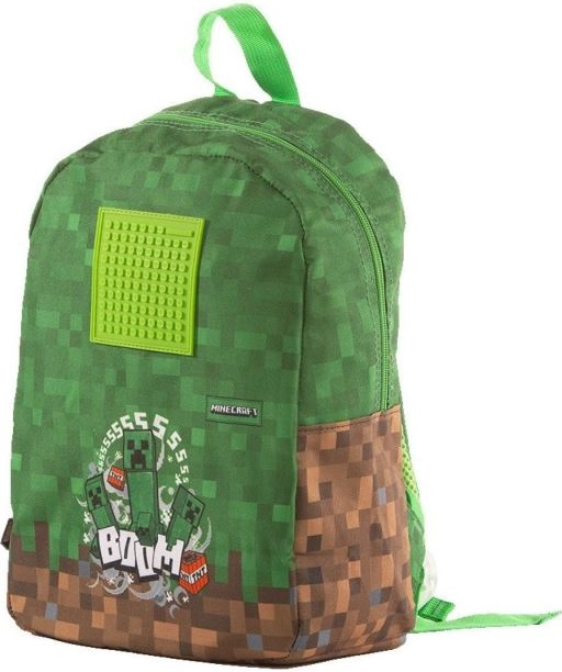 Zaino Pixie Crew Minecraft in silicone 30x35 cm con pixel verdi in sacchetto