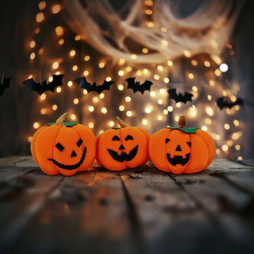 Decorazione tessile di Halloween a forma di zucca - 1 pezzo