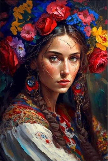 Pittura diamantata – donna slava 30 × 40 cm