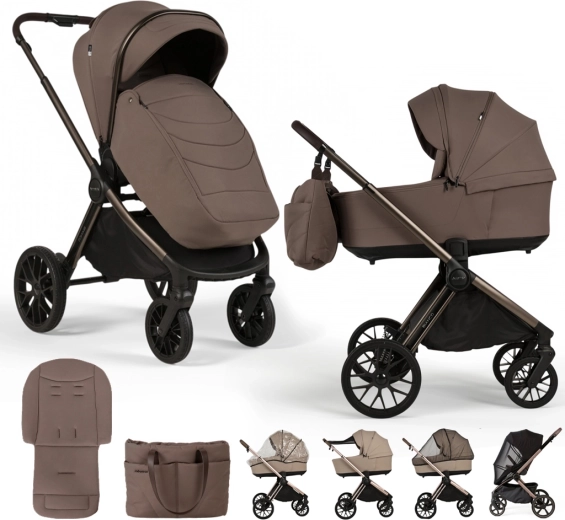 Passeggino combinato Adamex Bianco New 2 in 1 Chocolate Fango
