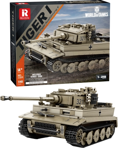 Kit di montaggio del carro armato Tiger I World of Tanks (334 pezzi)