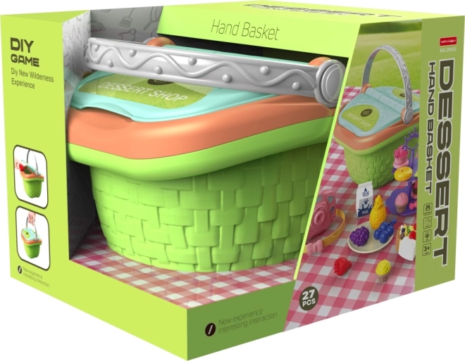 Set di gioco cestino da picnic con dessert