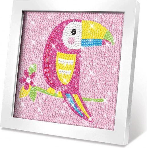 set creativo quadro con pietrine pappagallo 17,5 × 17,5 cm