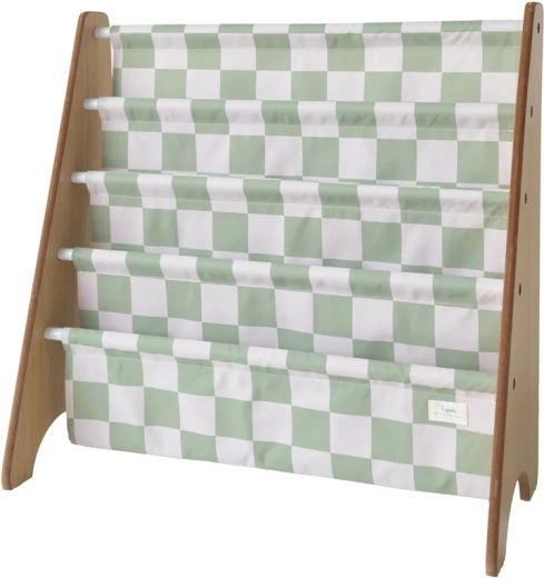 3 Sprouts espositore per libri recycled checkerboard green