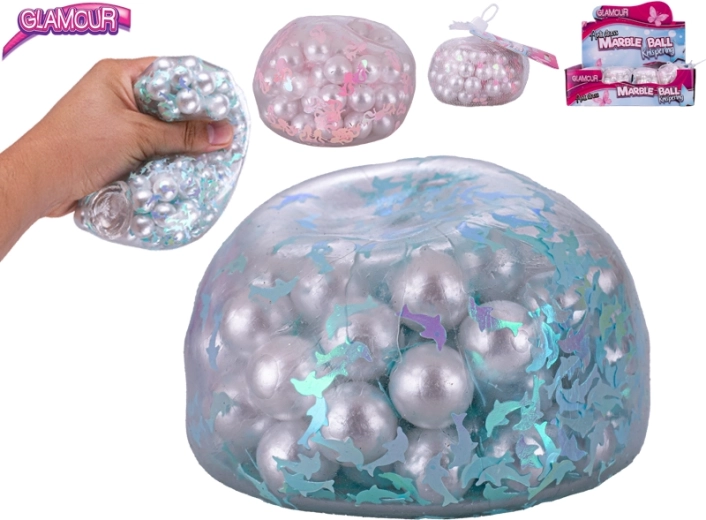 Pallina antistress glamour con palline scricchiolanti 9,5 cm