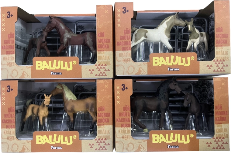 BALULU set da gioco cavalla con puledro e recinto, 4 varianti - 1 pezzo