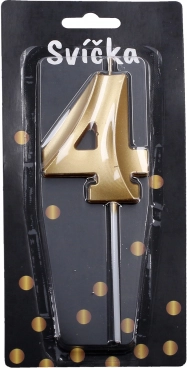 Candela party dorata numero 4
